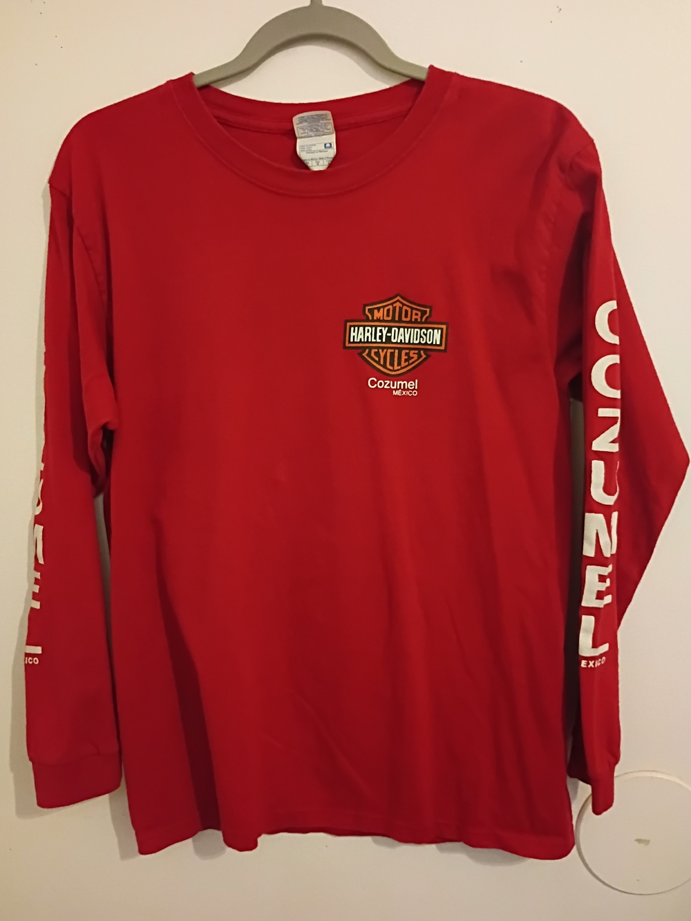 VTG Harley-Davidson Cozumel‎ Red Long Sleeve T-Shirt Sz M